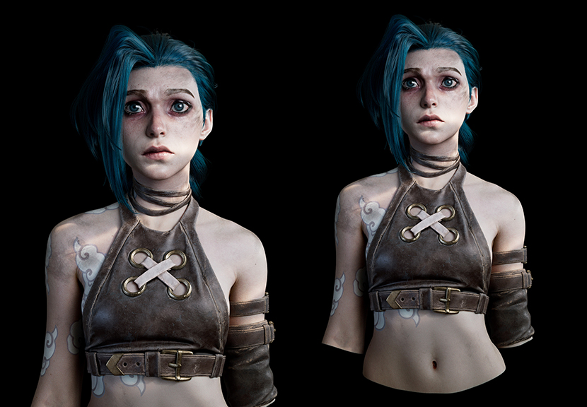 Jinx (Arcane) half body shots