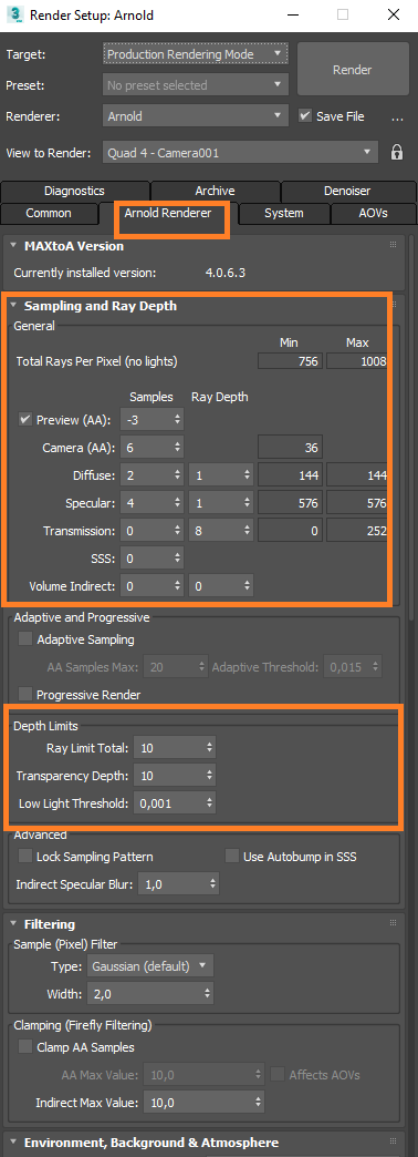 3D Render Setup für 3ds Max mit Arnold Renderer