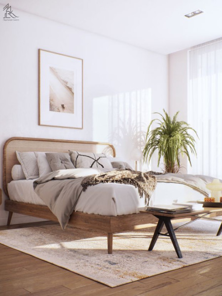 rendered bedroom, rendered at rebusfarm