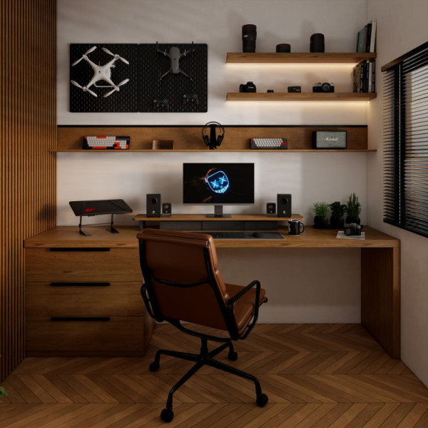 minimalist home office by adhe haryanto rendered at rebusfarm