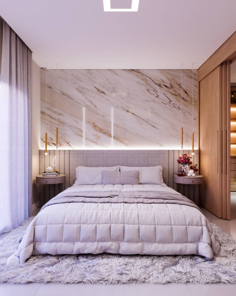 Dream bedroom in pastel colors