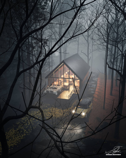 Barn house and mini cooper