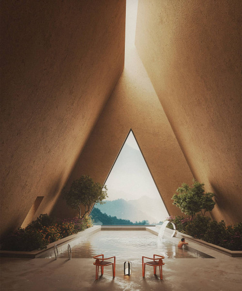 rendered pool in the jungle