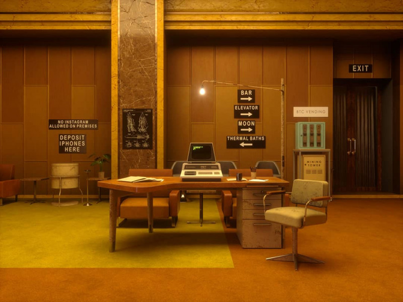 Rendered Space Age Office