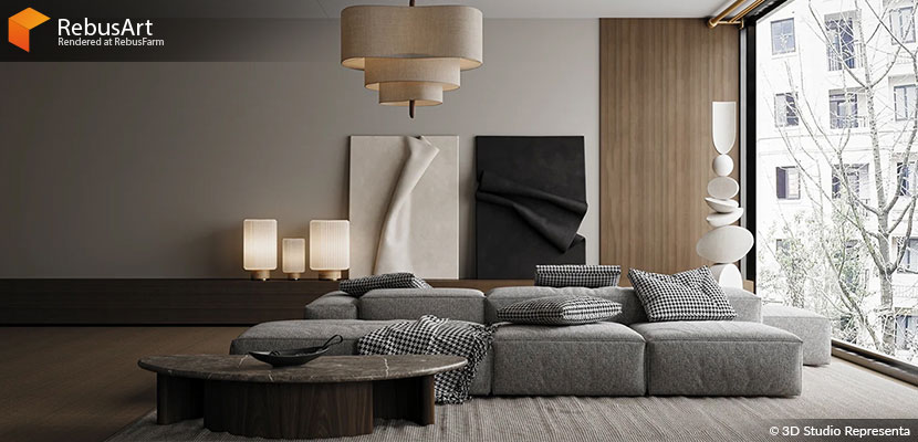 3D Studio Representa, 'Living Room' Architectural visualization