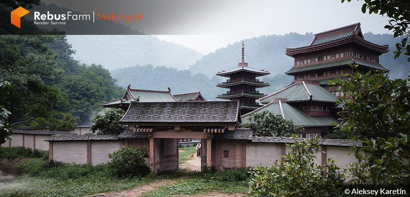 The Making of 'Buddhist Temple Complex' by Aleksey Karetin