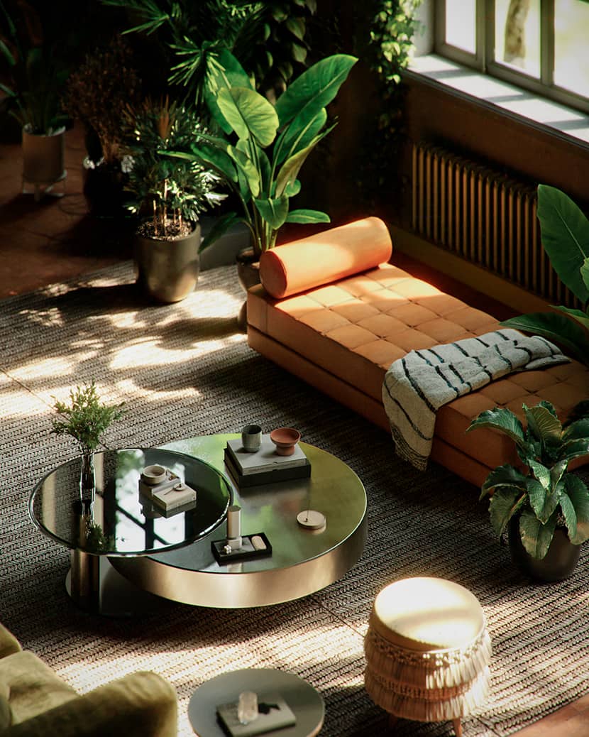 Ricardo Barreto, 'Green Loft NY' close-up view focused on the relaxing living room